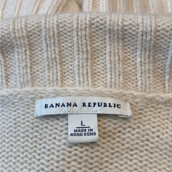 ☘️Banana Republic Cream Jersey Knit Cardigan w/Belt - Picture 4 of 5